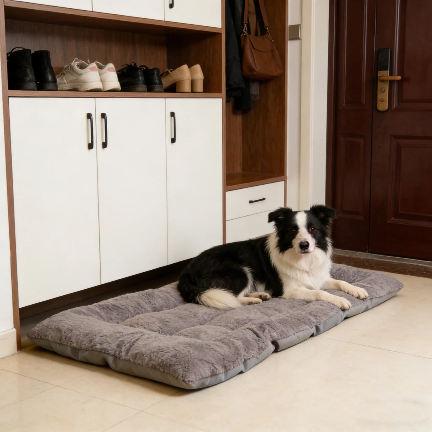 Plush Dog Bed Mat – Thickened Soft Polyester Crate Pad, S/M/L