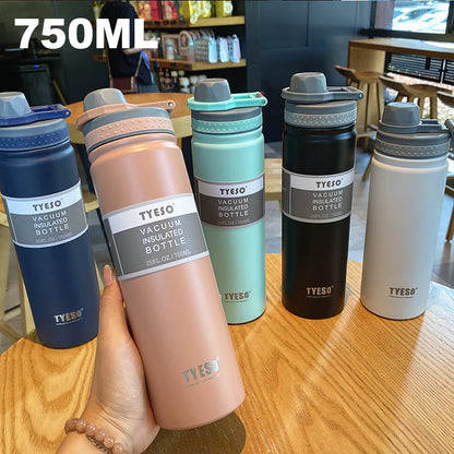 TYESO Vacuum Insulated Bottle 750ml Stainless Steel Travel Thermos