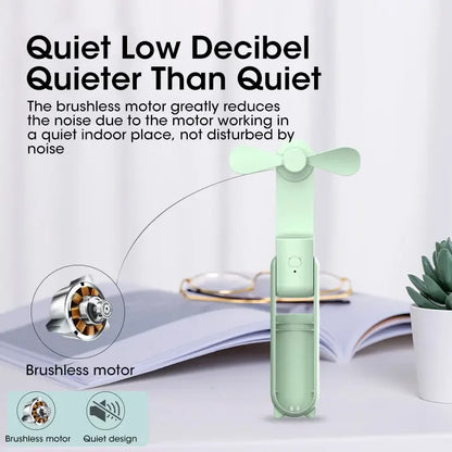 Mini Portable Handheld Fan – USB Rechargeable, Foldable & Quiet