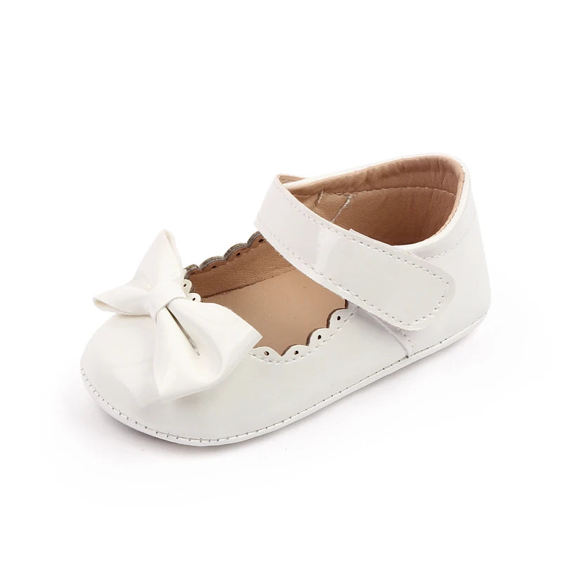 Baby Girl Mary Jane Shoes – Soft Sole Bowknot PU Leather Flats
