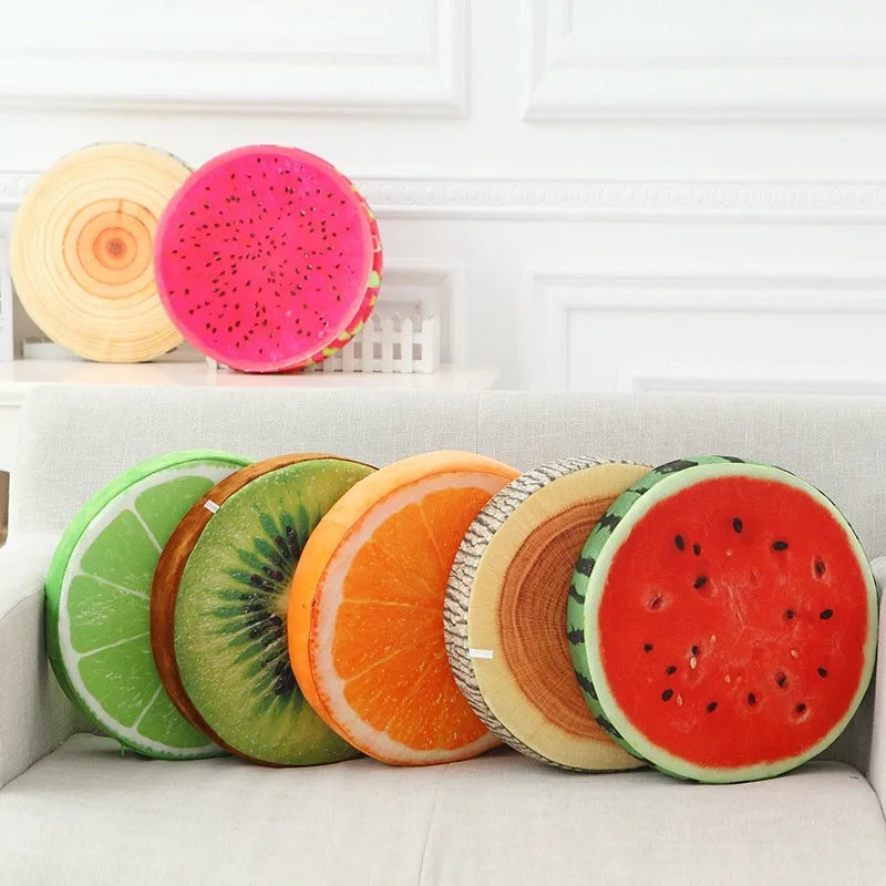 3D Print Round Throw Pillow – Novelty Plush Cushion for Couch & Chair
