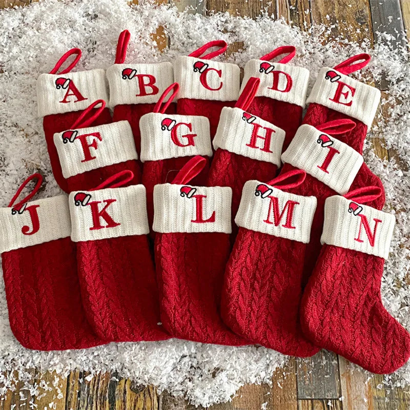 Christmas Knit Letter Stocking Ornament – A–Z & Snowflake