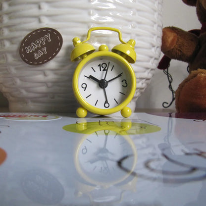 Mini Metal Twin Bell Alarm Clock – Cute Retro Style for Kids & Home
