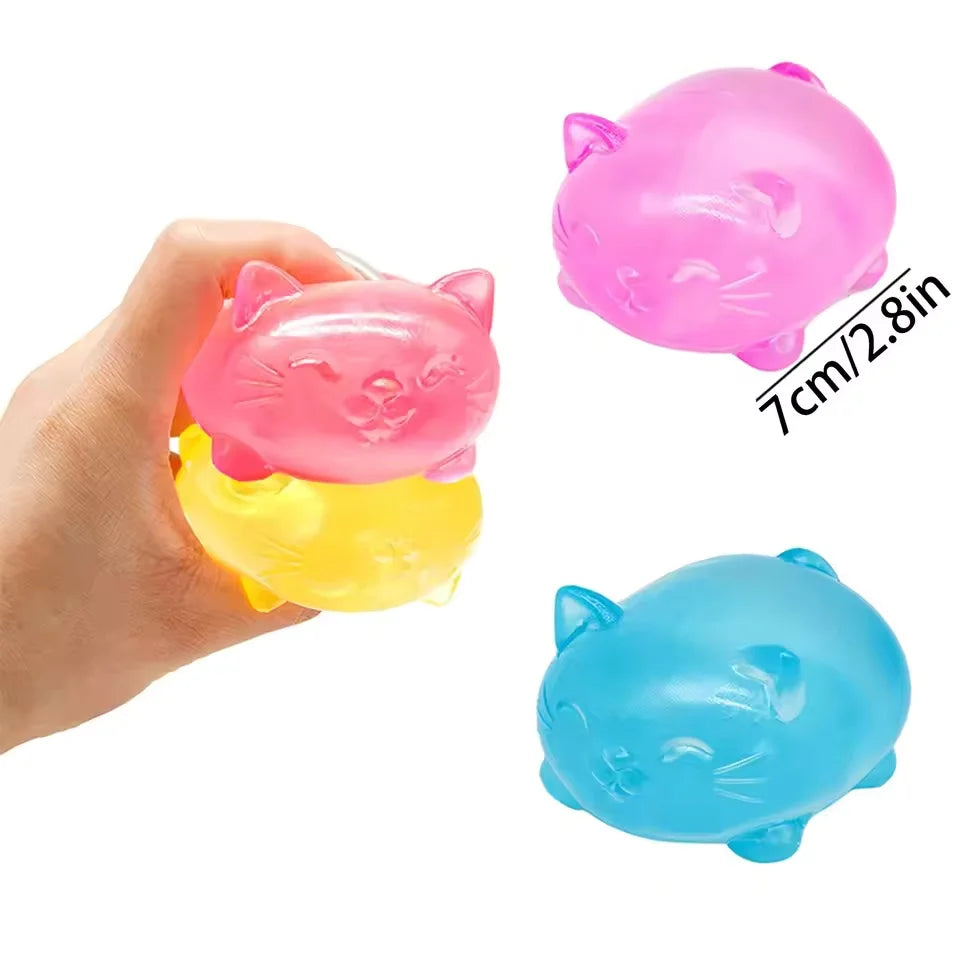 Cute Cat Stress Relief Squeeze Toy – Mini Soft Decompression Fidget Toy
