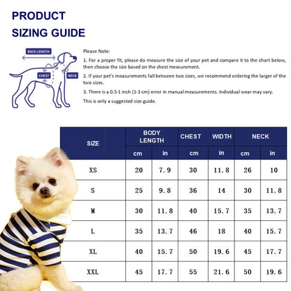 Striped Dog Polo Shirt – Summer Pet Top for Small Dogs