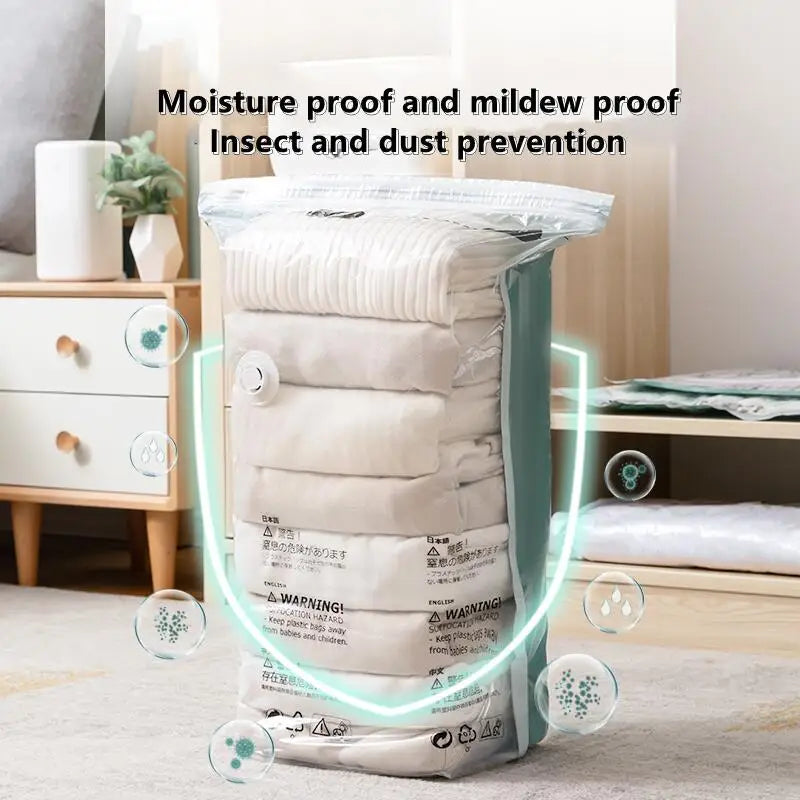 Vacuum Storage Bags No-Pump Space Saver for Bedding & Clothes