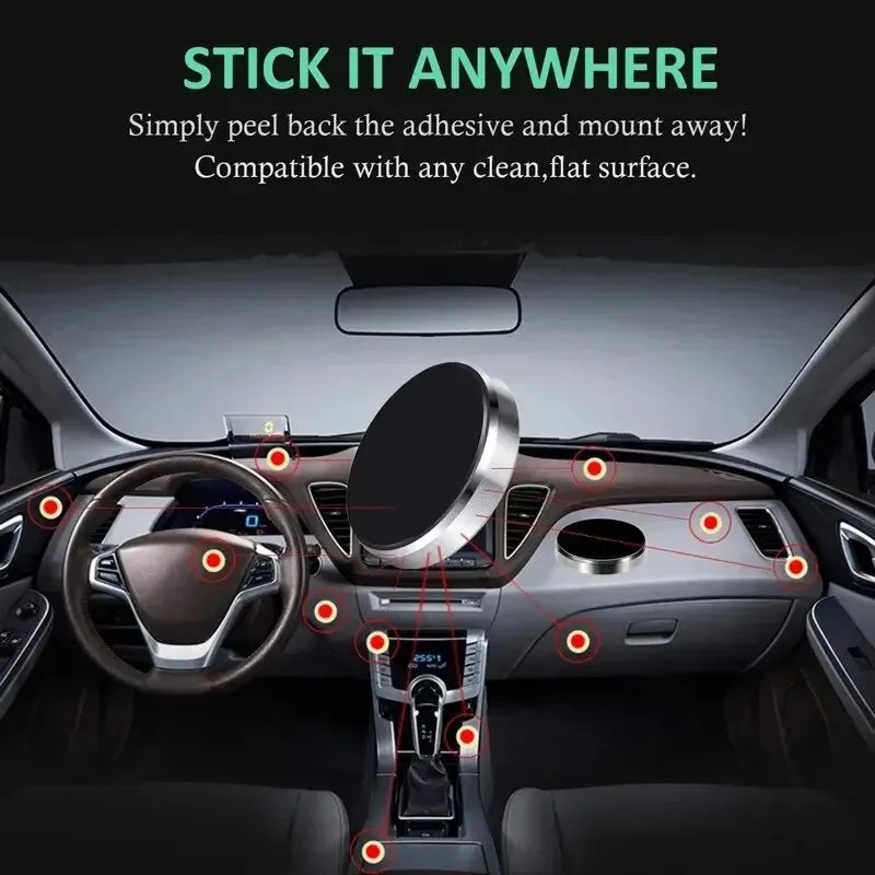 Magnetic Car Phone Mount – Adhesive Dashboard & Wall Holder