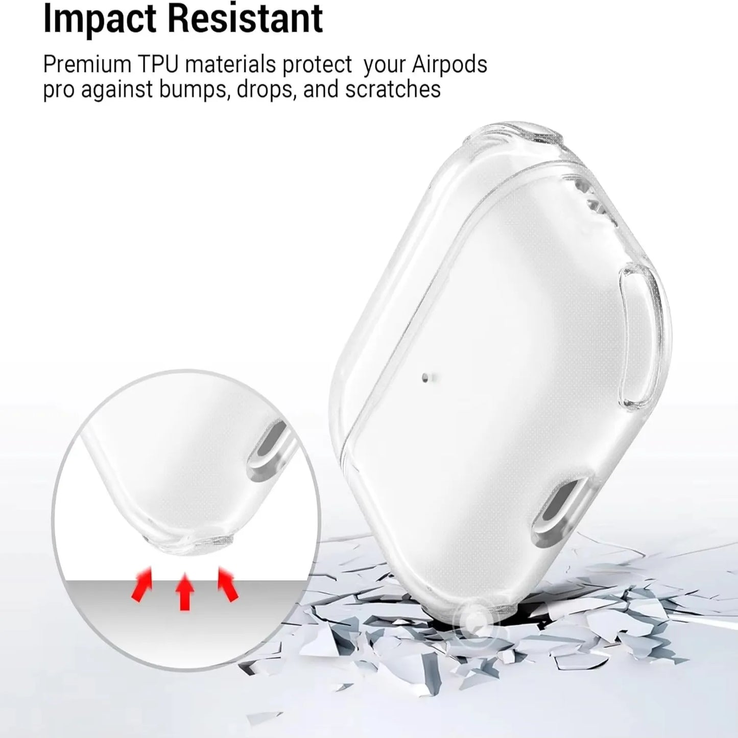 Clear AirPods Pro 3 Case with Keychain Ring – Shockproof TPU Cover