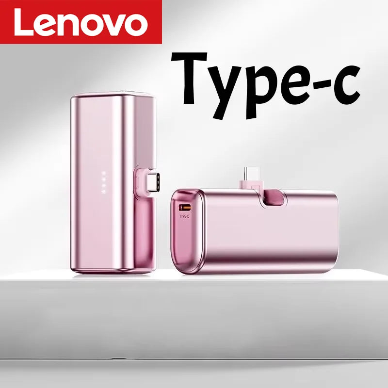 Lenovo Mini Power Bank 30000–50000mAh – USB-C & Lightning Fast Charge