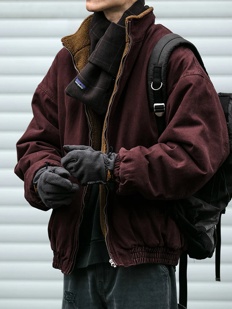 Men's Polar Fleece Jacket – Vintage Loose Streetwear Winter Coat