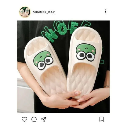 Cute Frog Non-Slip EVA Slippers – Soft Indoor Bathroom Slides