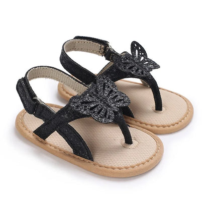 Baby Butterfly Sandals – Glitter Soft Sole Summer Shoes