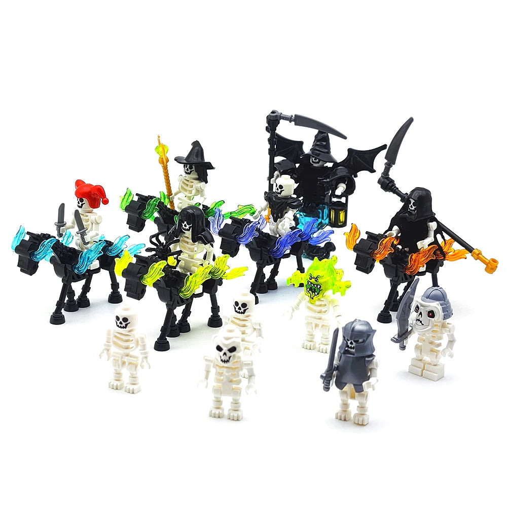 Halloween Skeleton Army Building Blocks Minifigures – Skeleton Horse MOC Figures