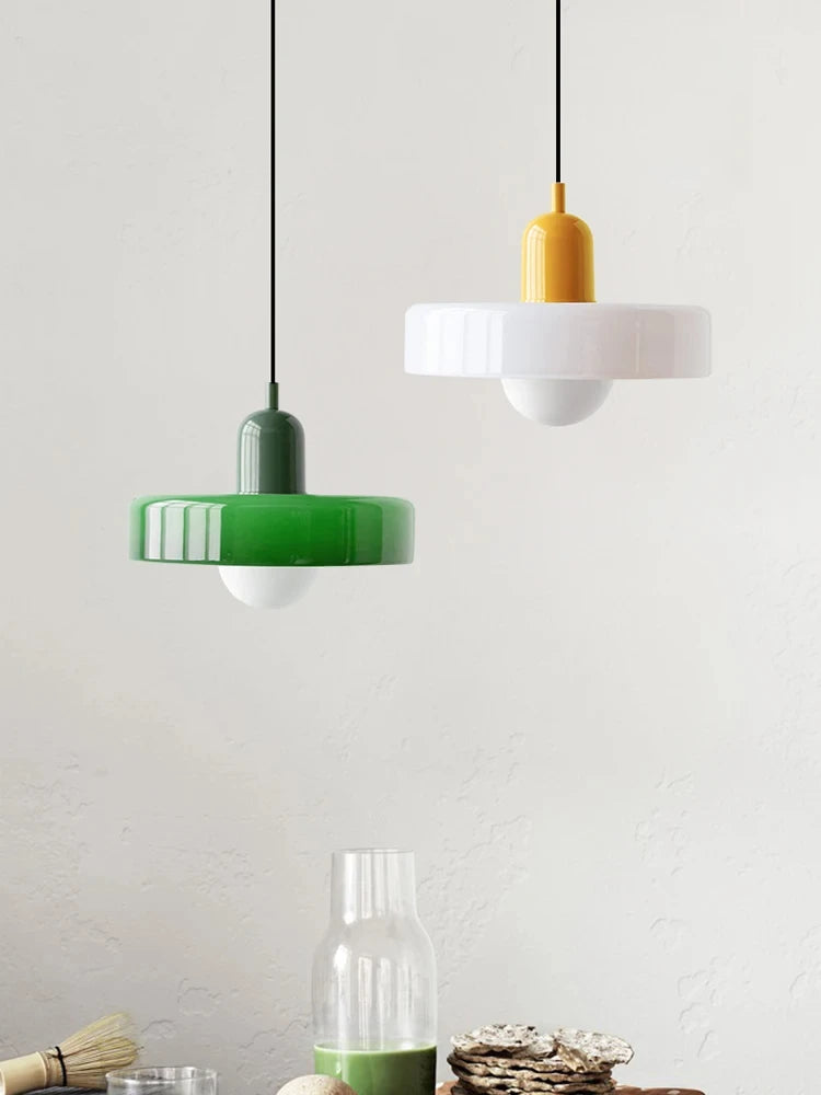 Nordic Glass Bauhaus Pendant Light – Retro Chandelier for Dining Room, Bedroom & Cafe
