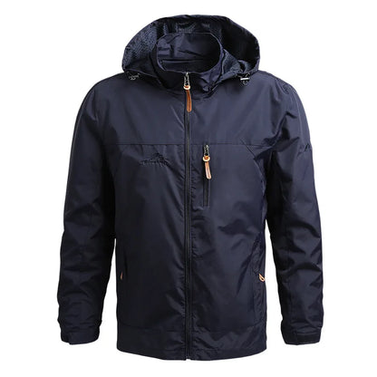 Men's Waterproof Tactical Windbreaker Jacket – Hooded Outdoor Coat