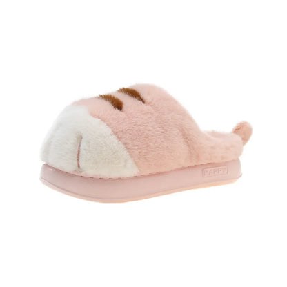 Fluffy Cat Claw Slippers for Women - Warm Non-Slip Furry House Slides