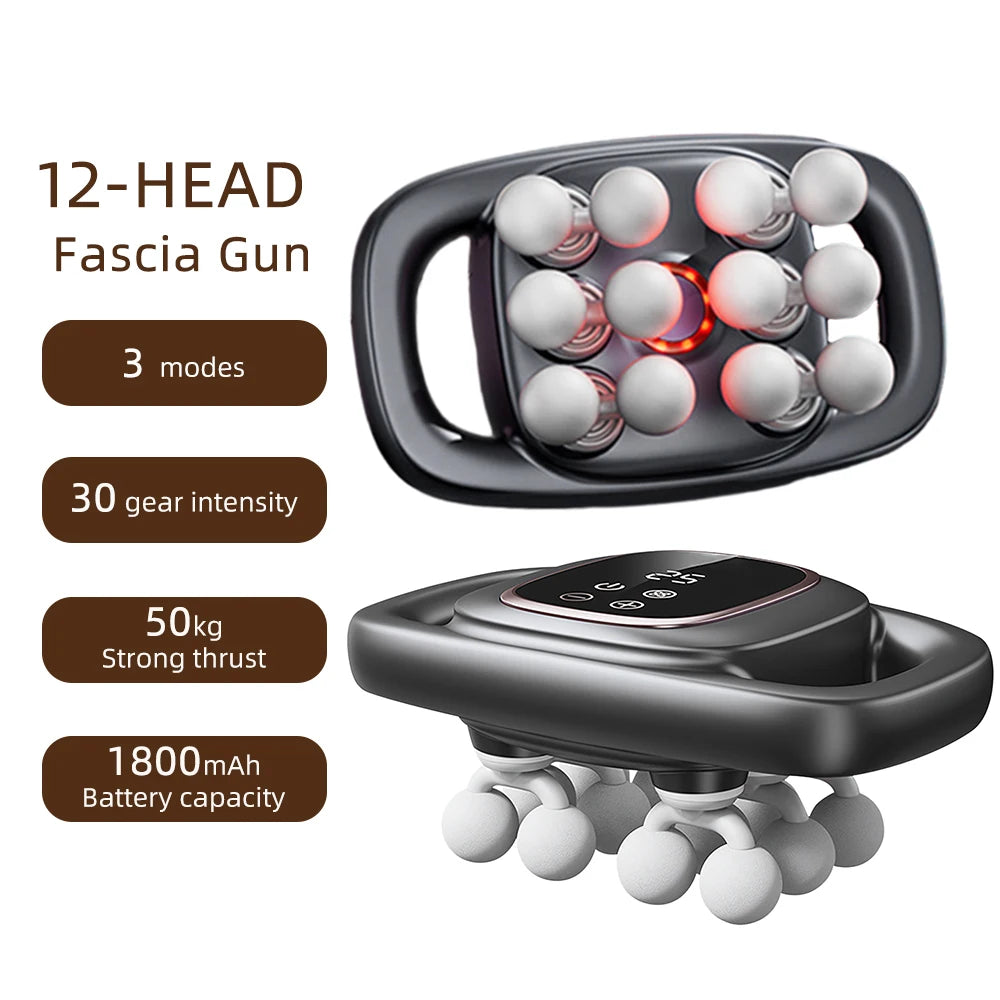 Fascia Gun Massager – Multi-Head High-Frequency Vibration
