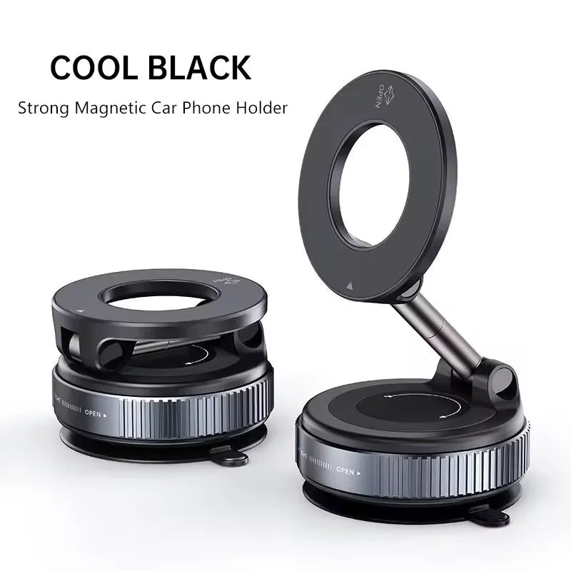 Magnetic Car Phone Mount – Foldable 360° Adjustable Vacuum Holder