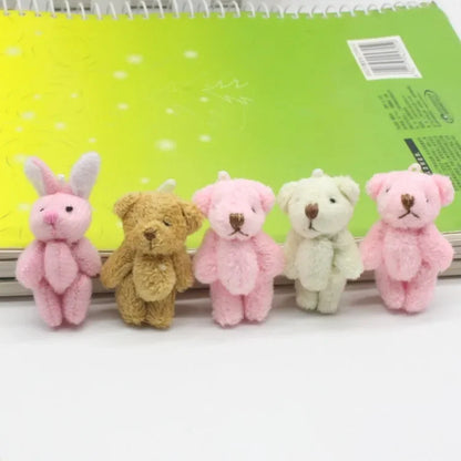 Mini Teddy Bear Plush Toys – 20pcs 4cm Kawaii Jointed Stuffed Bears