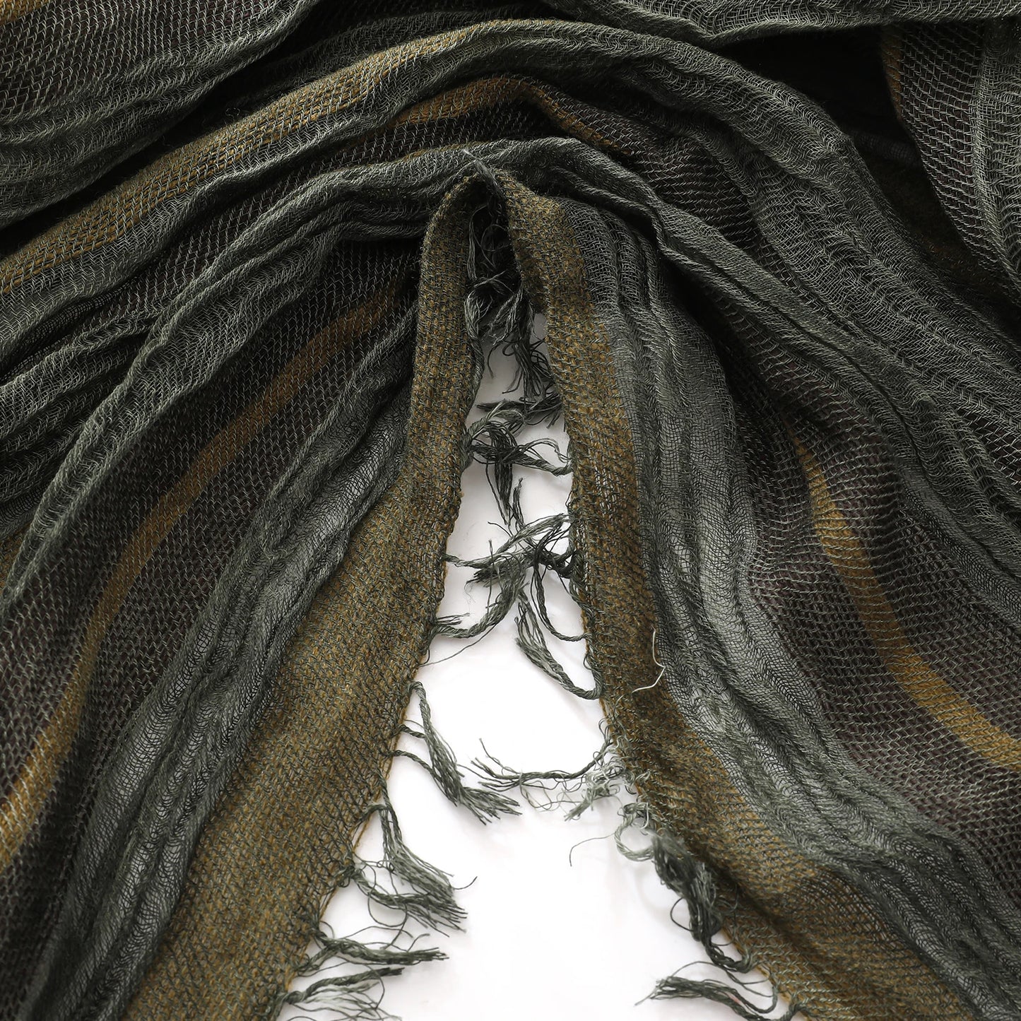 Men's Striped Cotton Linen Scarf – Warm Neckerchief Pashmina