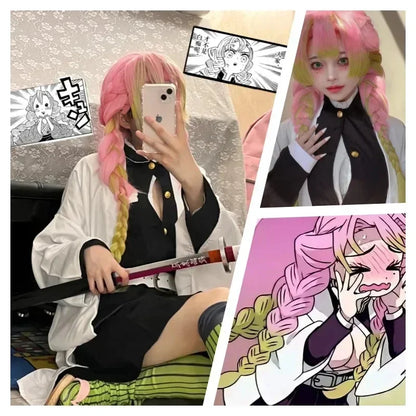 Kanroji Mitsuri Cosplay Costume – Demon Slayer Kimono Set