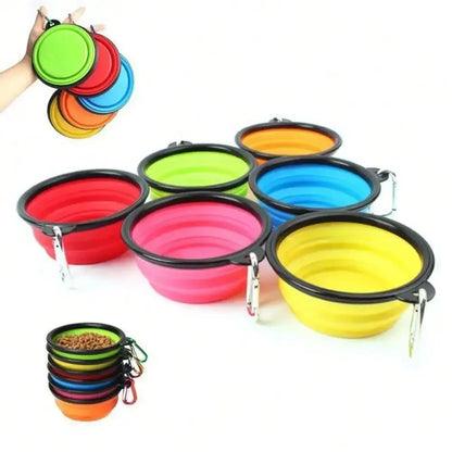 Collapsible Silicone Pet Bowl – Portable Travel Dish for Dogs & Cats