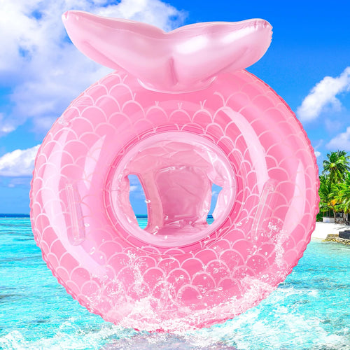 Baby Pool Float Mermaid Tail Inflatable Swim Ring for Infants & Toddlers