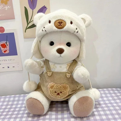 Dress-Up Teddy Bear Plush Toy with Changeable Outfits – Cute Stuffed Animal Doll