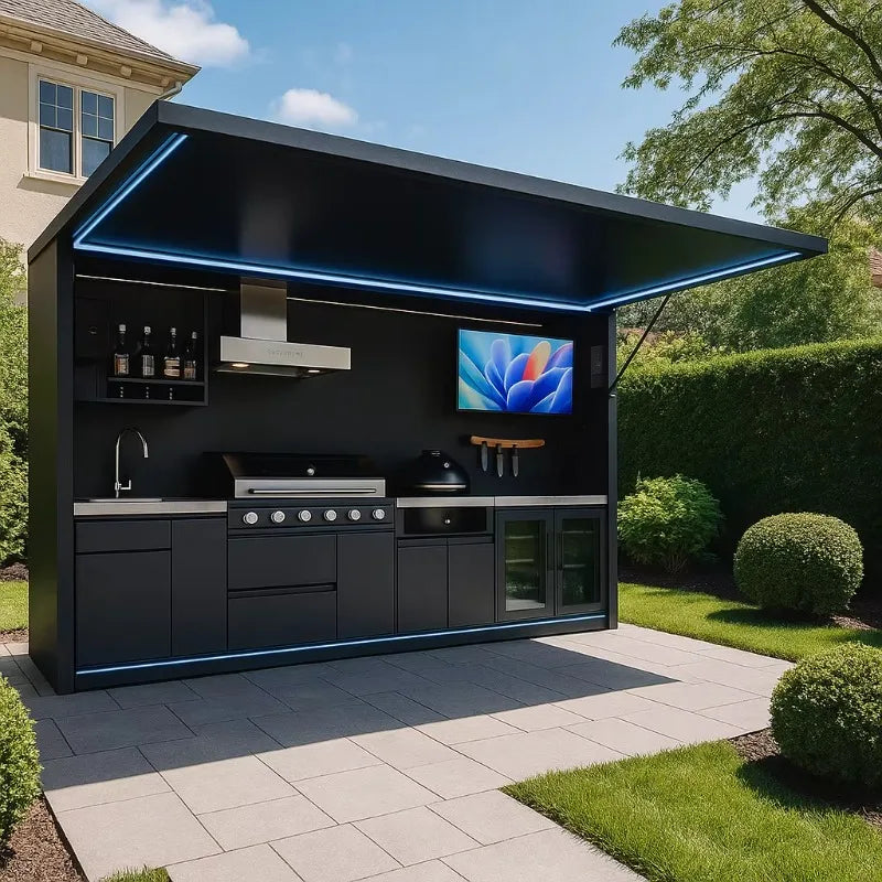 Weatherproof 304 Stainless Steel Outdoor BBQ Kitchen Pod