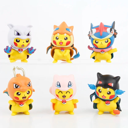 6 Piece Pokémon Pikachu Charizard and Mew Figure Set
