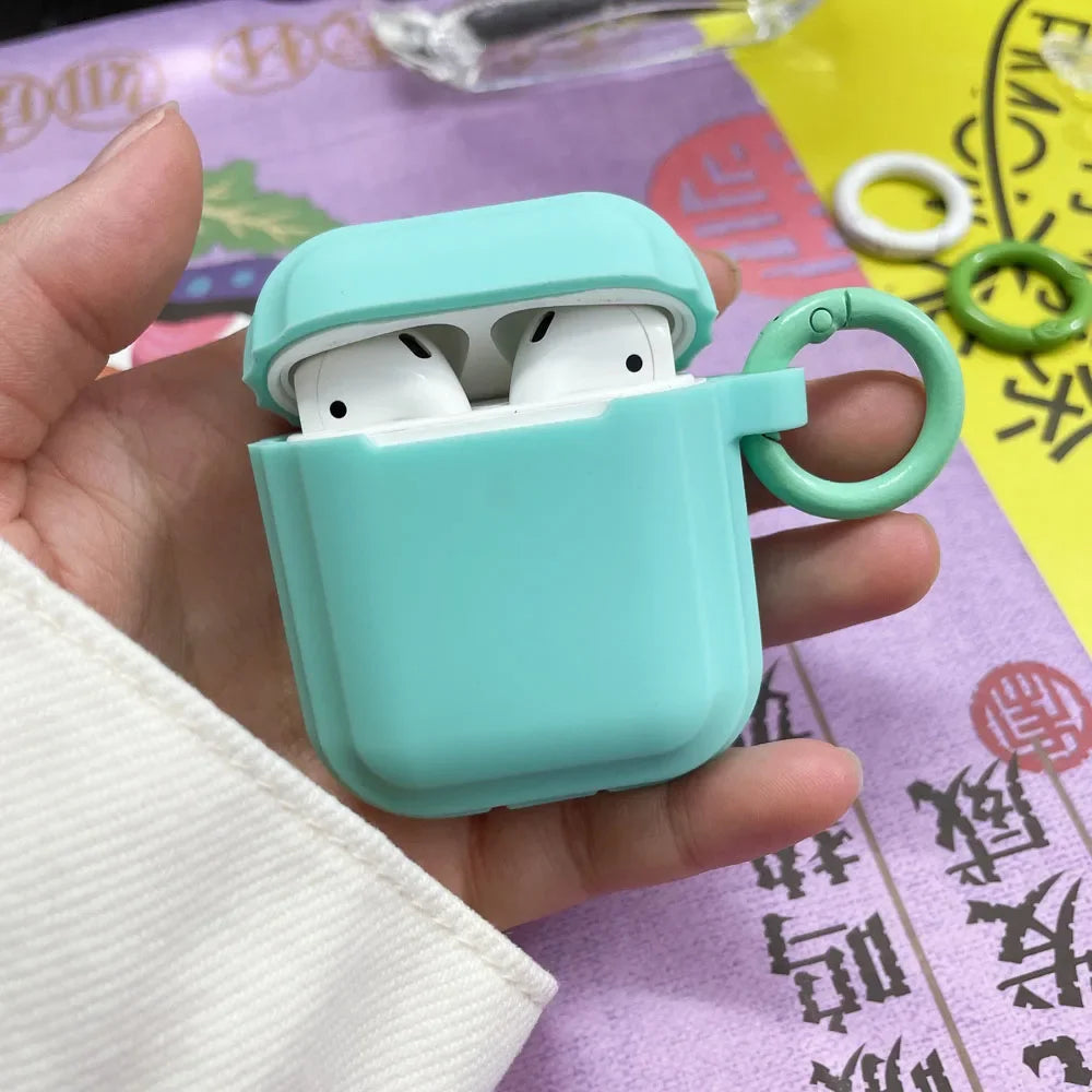 Liquid Silicone AirPods Case with Carabiner Ring – Fits AirPods 1/2/3/Pro/Pro 2/Pro 3/4