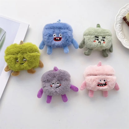 Cute Plush Monster AirPods Case – Fluffy Cartoon Cover