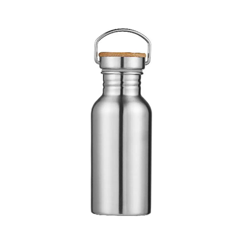 Stainless Steel Sports Water Bottle – Bamboo or Steel Lid