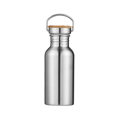 Stainless Steel Sports Water Bottle – Bamboo or Steel Lid