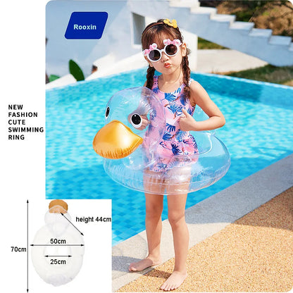 Baby Pool Float with Sunshade – Inflatable Infant Swim Ring Seat