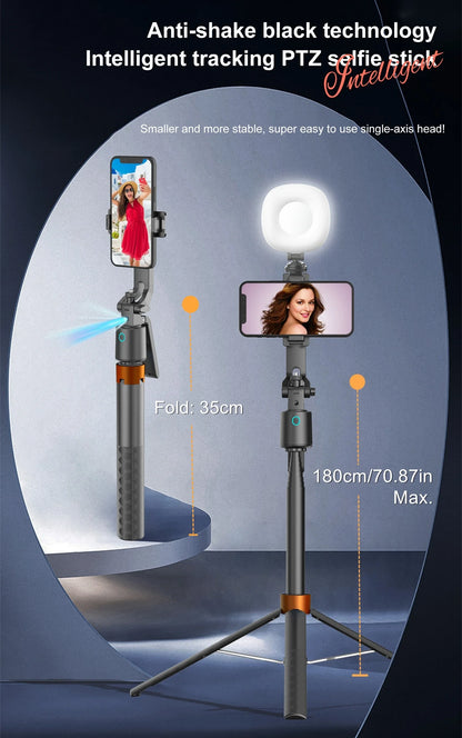 Selfie Stick Tripod 180cm with Face Tracking & 360° Gimbal Stabilizer