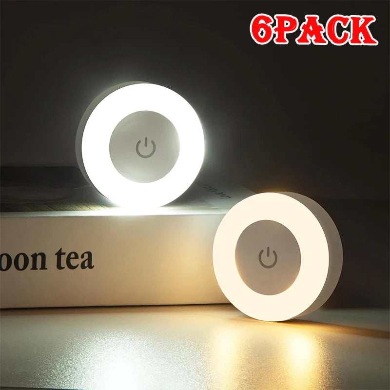 LED Touch Night Light USB Rechargeable 3-Color Dimmable Wall Lamp