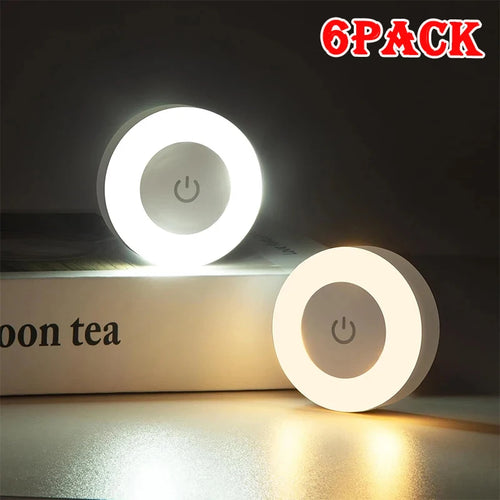 LED Touch Night Light USB Rechargeable 3-Color Dimmable Wall Lamp