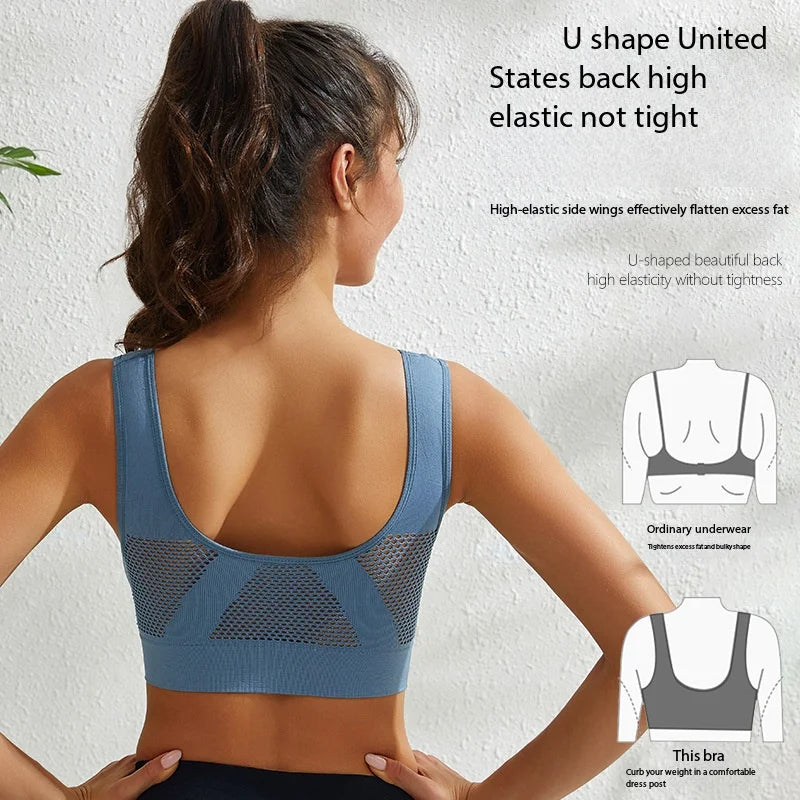 Women's High-Support Sports Bra – Shockproof Running Fitness Bra