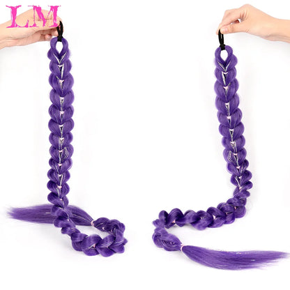 Jumbo Braid Ponytail Hair Extension 32 Inch – Synthetic Long Braiding Hair for Cosplay & Party