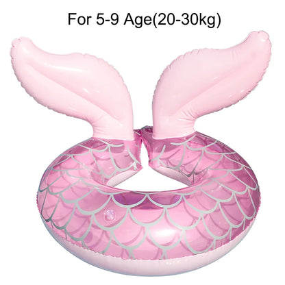 Baby Pool Float Mermaid Tail Inflatable Swim Ring for Infants & Toddlers