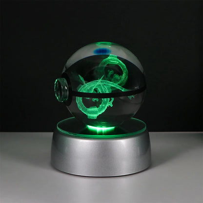 Pokémon Pikachu and Charizard 3D Crystal Poké Ball with LED Base