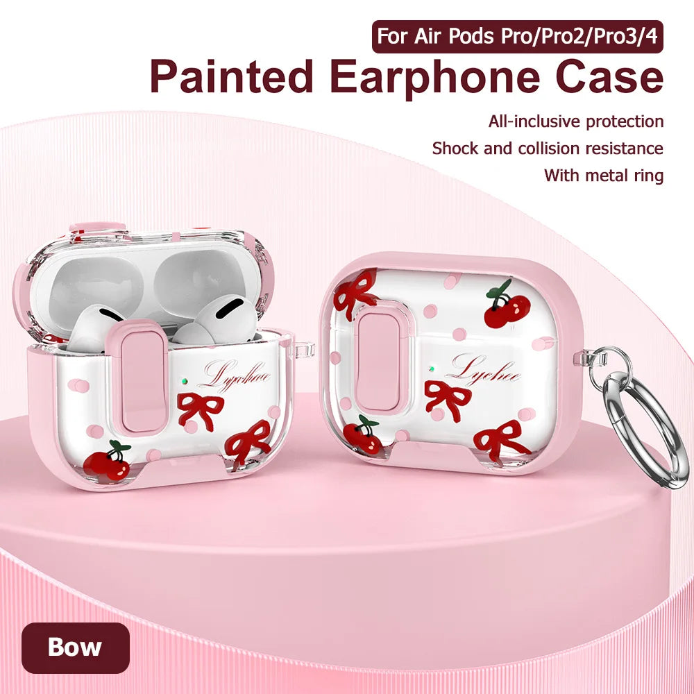 AirPods Pro Case Leopard Print with Metal Ring – Fits Pro / Pro 2 / Pro 3 / AirPods 4