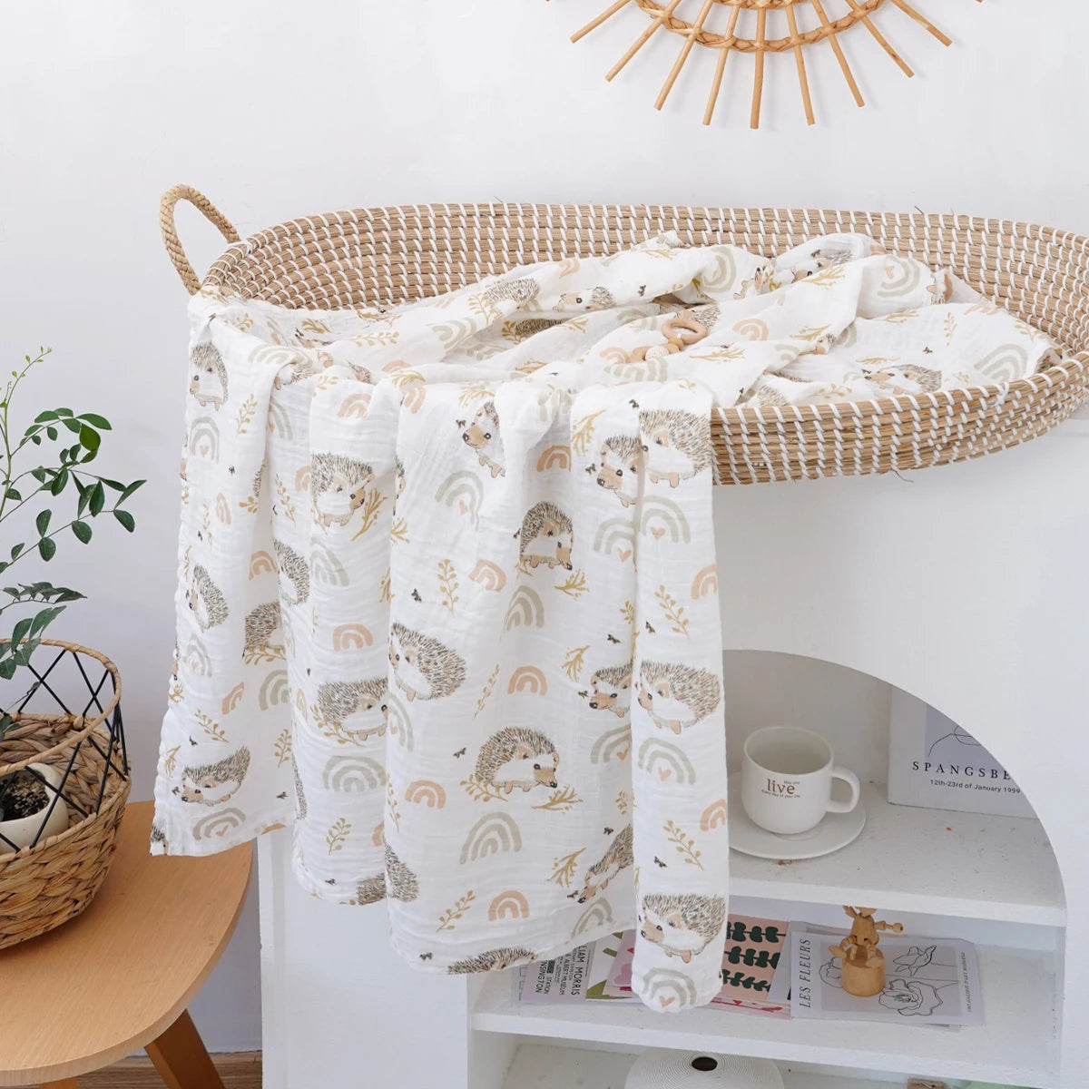 Muslin Swaddle Blanket 100% Cotton 2-Layer Baby Bath Towel Wrap