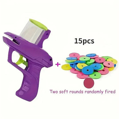 Interactive Foam Disc Launcher Pet Toy with 15 Frisbees