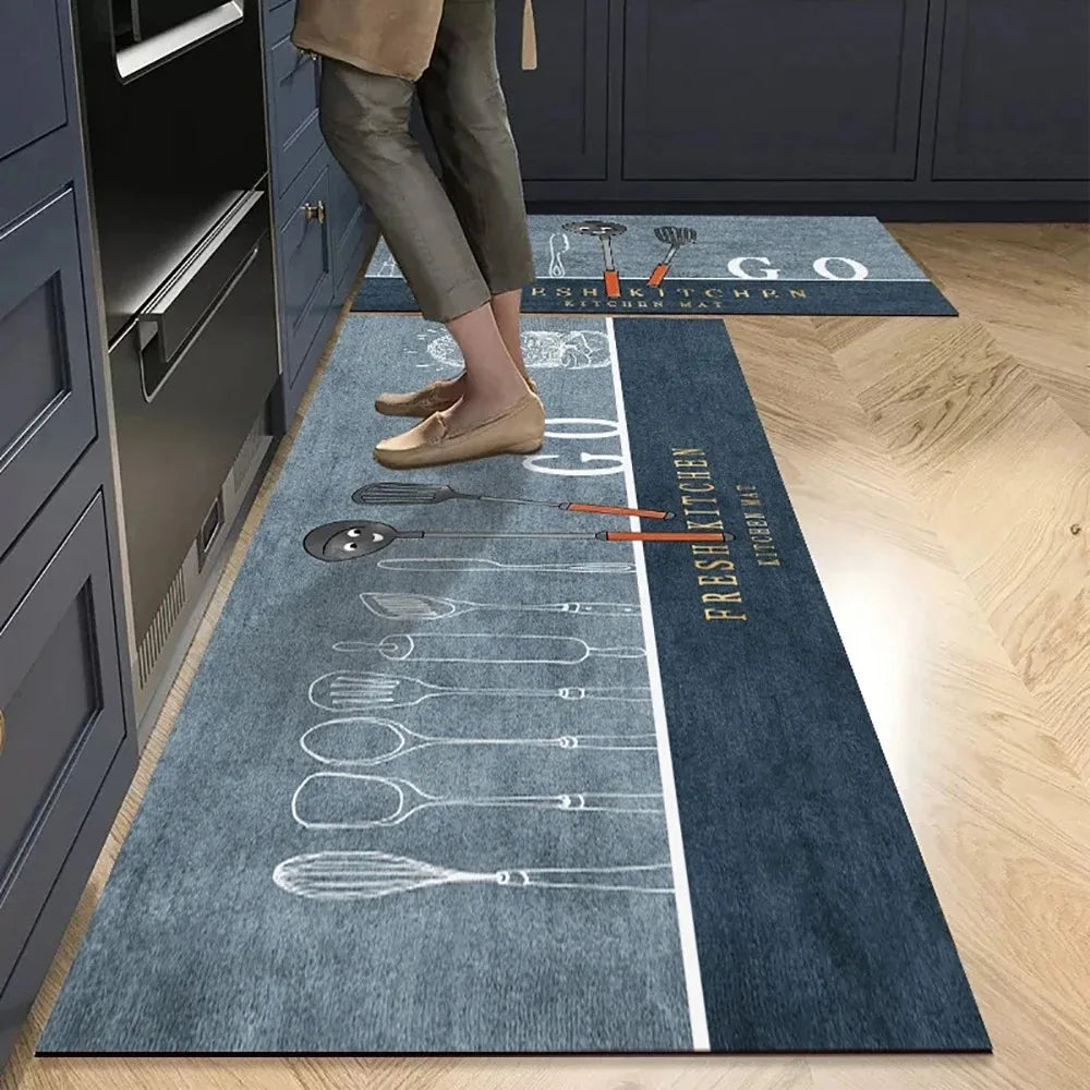 Non-Slip Kitchen Mat Set – Crystal Velvet Absorbent Rugs for Kitchen & Bathroom