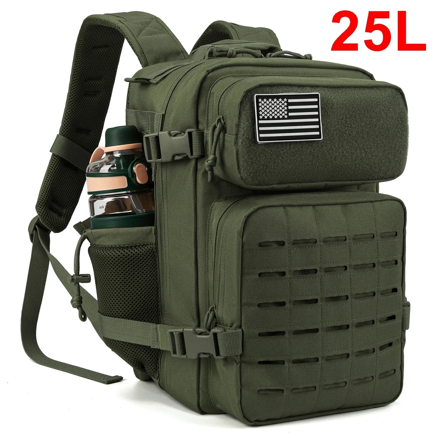 Tactical MOLLE Backpack with Dual Cup Holders – 25L & 45L