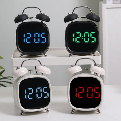 Voice Control Digital Alarm Clock – Double Bell, Super Loud, Night Mode