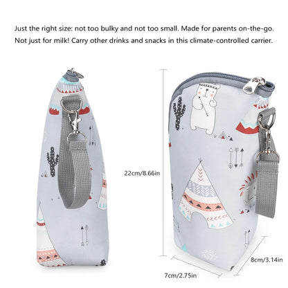 Baby Bottle Warmer Bag – Portable Insulated Stroller Bottle Holder