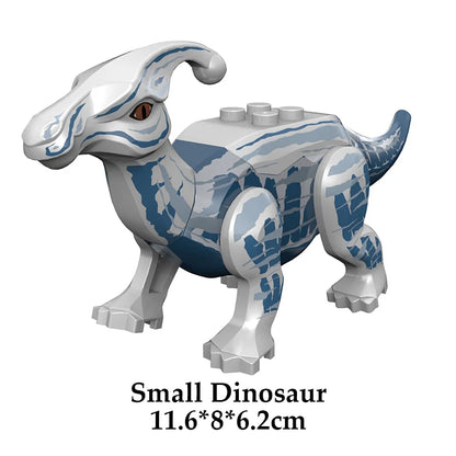 Jurassic Dinosaur Building Blocks Figures – T-Rex Raptor Triceratops MOC Models